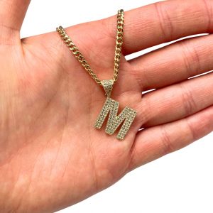 Letter M CZ - Pendant