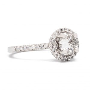 Haloed Round Brilliant Cut 1.09ct #67 - Engagement Ring - Image 3