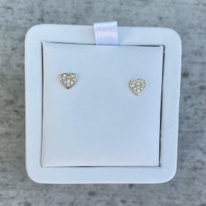 April Birthstone Heart Studs - Earrings