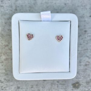 October Birthstone Heart Studs - Earrings