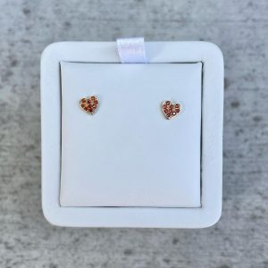 January Birthstone Heart Studs - Earrings