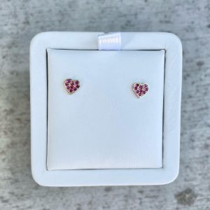 July Birthstone Heart Studs - Earrings