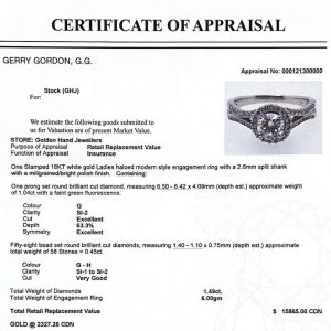 Haloed Brilliant Cut with Split Band 1.49ct #47 - Engagement Ring - Image 4