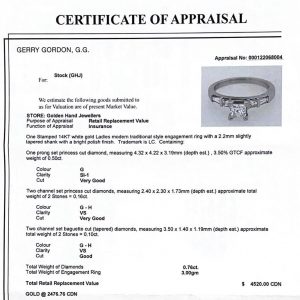 Modern Traditional with Baguettes 0.76ct #115 - Engagement Ring - Image 4