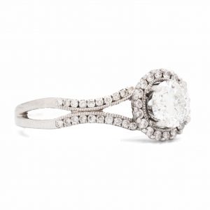 Haloed Brilliant Cut with Split Band 1.49ct #47 - Engagement Ring - Image 3