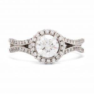 Haloed Brilliant Cut with Split Band 1.49ct #47 - Engagement Ring