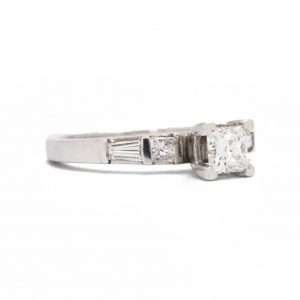 Modern Traditional with Baguettes 0.76ct #115 - Engagement Ring - Image 3