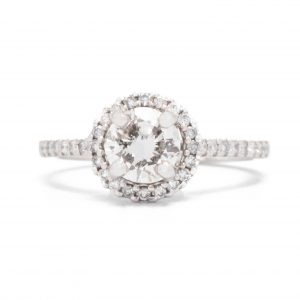 Haloed Round Brilliant Cut 1.09ct #67 - Engagement Ring