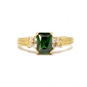 May Square Birthstone - Ladies Ring