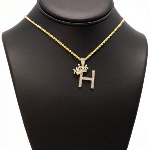 Letter H Crown 0.35ct - Diamond Pendant