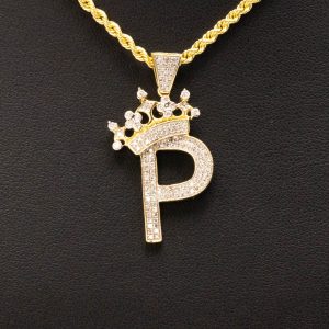 Letter P Crown 0.33ct - Diamond Pendant - Image 3