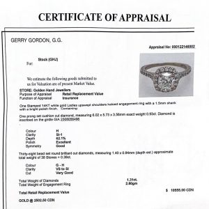 Halo Cushion Cut 1.31ct #9 - Engagement Ring - Image 4