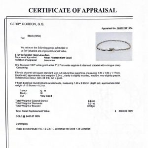 18k Genuine Sapphire & Diamond #39 – Bracelet - Image 4