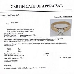 Brilliant Cut 0.86ct #59 - Diamond Ring - Image 4