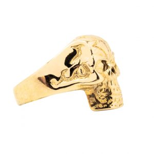 3D Skull Small - Gold Ring - Image 3