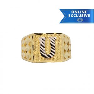Letter U Two-Tone - Rings