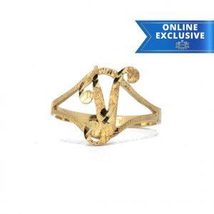 Letter Y Mini Diamond Cut - Rings