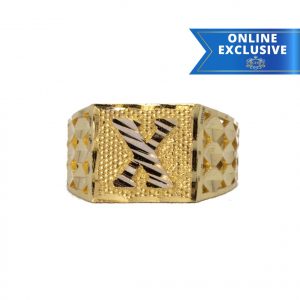 Letter X Two-Tone - Rings