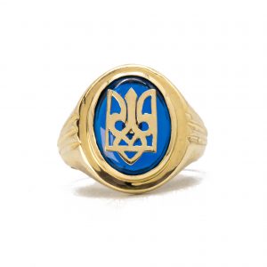 Round Trident (Tryzub) - Gold Ring