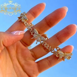 Diamond Butterfly Miami Cuban 2.5ct #204- Bracelet - Image 3
