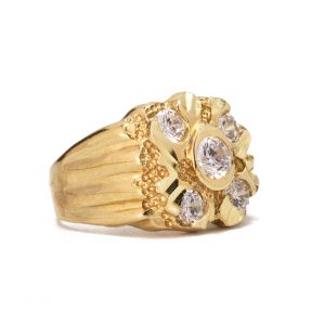 X Nugget - CZ Nugget Ring - Image 3