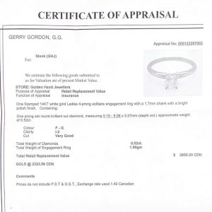 Solitaire 0.52ct #4 - Diamond Ring - Image 4