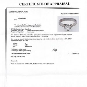 Solitaire 0.71ct #89 - Diamond Ring - Image 3