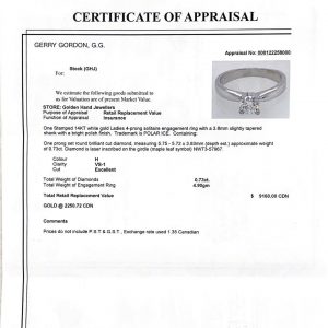 Solitaire 0.73ct #84 - Diamond Ring - Image 3