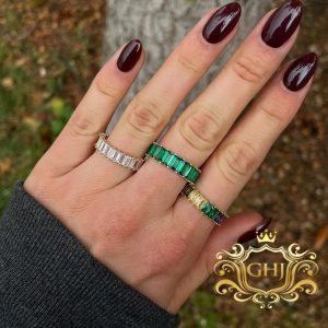 CZ Colourful Baguette Band - Ring - Image 3