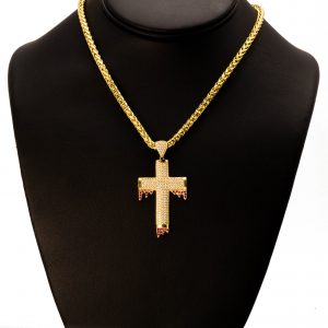 CZ Drip Cross 2 - Pendant