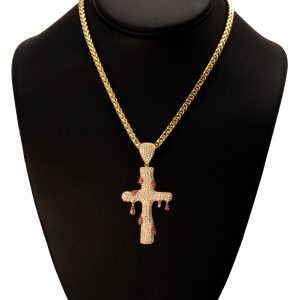 CZ Drip Cross 7 - Pendant