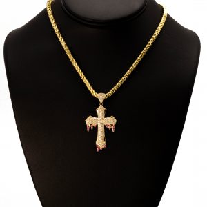 CZ Drip Cross 9 - Pendant