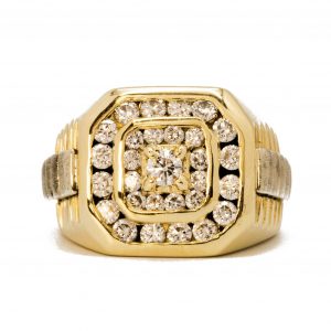 Mens Icy Two-Tone 2.17ct #74 - Diamond Ring