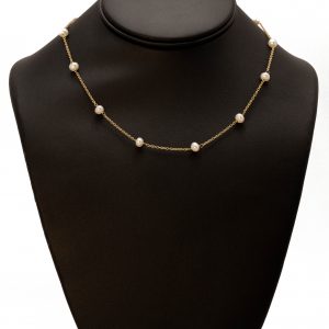 Pearl Station Necklace 16" - Chain