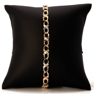 Tri-Tone Rounded Diamond Cut 5.5mm 7" - Bracelet