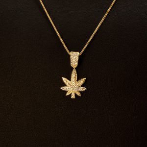 CZ Weed Leaf Small - Pendant - Image 3
