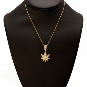 CZ Weed Leaf Medium - Pendant