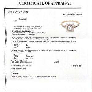 Haloed Princess Cut Solitaire 0.80ct #133 - Diamond Ring - Image 4