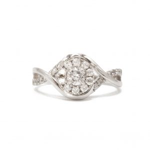 Twist Cluster & Band 1ct - Wedding Set - Image 3