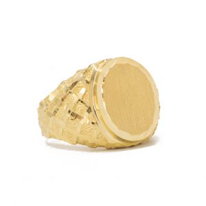 Engravable Diamond Cut Signet - Rings - Image 3