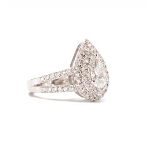 Double Halo Pear Lab Diamond 2.38ct - Diamond Ring - Image 3