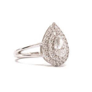 Double Halo Pear Lab Diamond 1.58ct  - Diamond Ring - Image 3