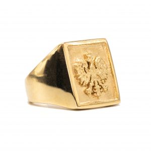 Squared Polish Eagle (Polski Orzeł) Signet - Gold Ring - Image 3