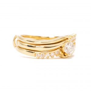 Stacked Solitaire Band 0.35ct 14k - Diamond Ring - Image 3