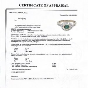 Antique Pattern Emerald and Diamond 0.38ct #13 - Diamond Ring - Image 5