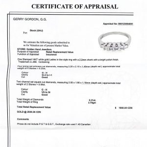 3-Stone Princess Cut with Baguettes 0.31ct #24 - Diamond Ring - Image 3