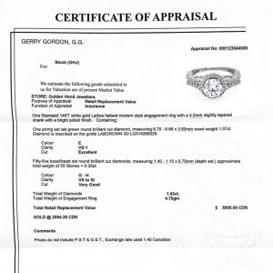 Haloed Double Band Brilliant Cut 1.42ct #43 - Diamond Ring - Image 3