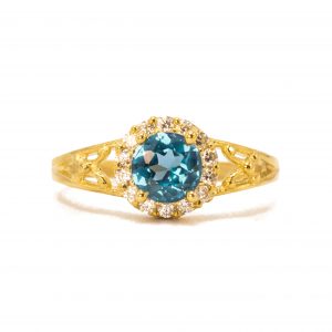December Round Birthstone - Ladies Ring