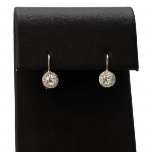Dangly Round Solitaire - Silver Earrings