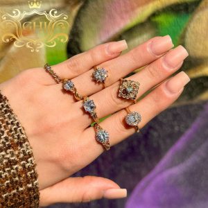 April Ornamental Birthstone - Ladies Ring - Image 3